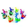 Tuyaux de fumée Silicone Bong Mini-Silicone Tuyau d'eau Bubbler Bongs Huile Plate-forme d'huile avec bol en verre