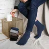 Chaussettes courtes à cinq doigts pour hommes, 5 paires/lot, en laine Harajuku, solides, antibactériennes, respirantes, chaudes, avec orteils, marque, hiver