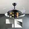 Takfläktar Ljusa modern LED -lampa med Fan Black Invisible Blade 220V 110V för hemmastrum sovrum restaurang