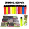 Gunnpod sigarette elettroniche monouso Puff fino a 2000 Kit dispositivo 1250mAh Batterys Premilled 8ml Pod Stick Rich Gusto VS Bar Plus Maxs A23