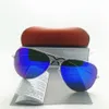 Top -Quality -Glaslinsen Pilot klassische Sonnenbrille Männer Frauen Marke Designer -Pflanze UV400 Mirror 58 mm 62 mm Brown Hülle Aufbewahrung Box Stick2216373