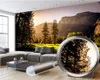 Papier peint 3d personnalisé pour salon, papier peint Mural moderne, paysage de forêt d'automne romantique, papier peint Photo 3D personnalisé, décoration de maison