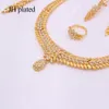 Zestawy biżuterii dla kobiet Dubaj 24K Gold Color India Nigeria Wedding Gifts Naszyjnik Bransoletka Pierścień Pierścień Etiopia 2014341739