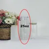 25oz Sublimation STRAIGHT Clear Frosted Beer Glasses With Lids&PLASTIC Straws 750ml White Blank Water Bottles DIY Heat Transfer Wine Tumblers By Air A12