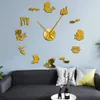 Beauty Salon Stickers Decor Clock Nail Tools Polish Makeup Manicure Acrylic Mirror Art DIY Giant Wall Watch 201202