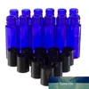 الكوبالت الأزرق 10ML 1 / 3OZ سميكة AMBER الزجاج لفة على زجاجة فارغة من الضروري النفط الروائح زجاجة عطر + المعدنية الرول الكرة
