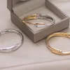 Trendiga Enkla Smycken Geometri Rundmetall Öppna Bangles Armband Punk Gold Färg Armband Manschett Armband för Kvinnor Tjejer Present