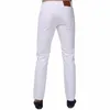Homens jeans homens 2021 marca moda sólida magro encaixar branco azul preto cantos cores plus size meados de calças jeans retas f12411