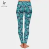 LETSFIND Beautiful 3D Christmas Snowflakes Pattern Milk Silk Print Plus Size Leggings High Waist Elastic Fitness 211221