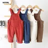 オーバーオールYatfiml CHILDS KIDS PANTS 0-3YRS BOYS GIRLS OANLORALS CORDUROYジャンプスーツ