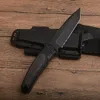 Nuevo Cuchillo recto de supervivencia 8Cr13Mov, hoja de punta de Tanto recubierta de titanio negro, mango de aluminio de espiga completo con funda Kydex