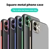 Coque de luxe en métal mat, antichoc, pour iPhone 11, 12 Pro, Mini Max, XS, X Max, XR, SE 2020, avec caméra arrière, 9469198