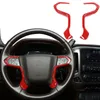 Red Car Steering Wheel Decoration Cover ABS 2pc For Chevrolet Silverado GMC Sierra 2014-2018 Interior Accessories