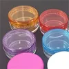 Pots cosmétiques en plastique vides yeux crème pour le visage conteneurs stockage fond rond étui transparent diverses couleurs nouveauté 0 13jl F2