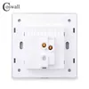 5PC COSWALL 1/2/3/4 Gang 1/2 Way Toggle On / Off Wall Light Switch Blue Backlight Data CAT6 HDMI USB Charging Glass Panel Black W220314
