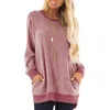 Spring Women Plus Size Tunic Tops Loose Tee Shirt with Pockets Casual O Neck Long Sleeve Blouse Fashion Woman Blouses 2020 H1230