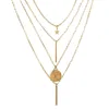 Nieuwe vintage zilver goud multi-layer ketting kettingen voor vrouwen zomer beach Boheemse bar geometrische hanger ketting