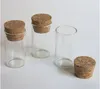 1000 x 7ml Transparent Glass Tube with Wood Cork Empty Bottle Stoppered Clear With 22*40mm