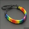 Charm Bransoletki Biżuteria Kimter Lesbian Walentynki Prezenty LGBT Flaga Braid Handmade Rainbow Gay Pride Bransoletka Miłość Delikatna Przyjaźń