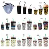 Manchon de café glacé Néoprène Boissons froides Isolant de boissons 30 oz 20 oz 16 oz Porte-gobelet imprimé Tasses réutilisables Accessoires 19 Designs YG938