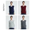 Casual coodrony argyle v-neck mouwloze mannen kleding herfst winter nieuwe aankomst gebreide kasjmier wollen trui vest 8174 201130