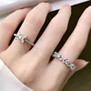 Oevas 100% 925 sterling zilveren mousserende volle hoge koolstof dimond zirkoon bloem ringen voor vrouwen engagement bruiloft fijne sieraden 211217