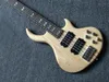 Custom Shop Naturligt trä Elektrisk basgitarr 24 band Neck Thru Body Guitar Chrome Hardware Kina basgitarrer Gratis frakt