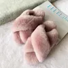 GRWG 100% Natural Sheepskin Fur Fashion Female Winter Women Warm Indoor Slippers Soft Wool Lady Home Shoes Y200424
