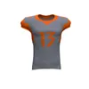 Mens Custom Blank Orange Teal Football Jerseys Broderi Logo Vit Kvinnor Några namnnummer Stitched Shirts S-XXXL A0082