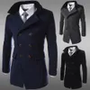 Мужская куртка Теплый зимний траншею длинные варианты вершины кнопки смарт-лоскутное пальто развертки мужские стильные формальные пальто высокого качества LJ201110
