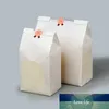 MAYZIN Bakery White Packaging Kraft Paper Bags With Window Square Bottom Bag for Bread/Cake/Sandwich