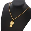 Black Lives Matter African Pendant Necklaces for Women Men Gold Color Fist Necklace Stainless Steel Africa Ornament Jewelry Gift2521652