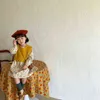 Crianças vestido de manga comprida meninas vestidos vestidos de princesa e vestido de malha toddlers primavera outono roupas florais 211231