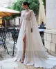新しいハイネックシフォンボホのウェディングドレス2021プラスサイズのビーチレースの花嫁のガウンバックレスヴェスティドデマリエイ
