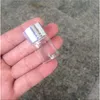 6ml Mini Glass Flaskor Skruvlock Silver Aluminium Lock Gulligt Transparent Rensa tomma burkar Flaskor 100st