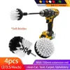 4pcs/set Drill Power Scrub Clean Brush Electric Drill Brush Kit With Extension For Cleaning Car, Seat, Carpet, Upholstery Q jllAzE