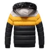 Mężczyźni kurtka zimowa z kapturem futrzak męskie kurtki parki marka ciepła zagęszczona wiatrakowa parkas parkas męska mało patchworkowa kurtka 5xl 201119