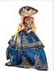 Quinceanera Sukienki 2021 Meksykańska Luksusowa Linia Weddowanie Masquerade Balowa Suknia Królewska Niebieska Sweety 16 Dziewczyny Prom Party Dress