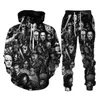 Fashion Horror Movie Clown 3D All Over Print Tute Uomo/donna Halloween Felpa con cappuccio + pantaloni da jogging