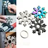 DHL18 In 1 kamp Key Ring Pocket Tool Multifunction Hike Keyring Multipuroser Survive Outdoor Openers Snowflake Multi Spanne Hex W9398446