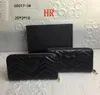 Women black Zig Zag Credit card holder leather long zipper marmont Coin purse wallet Fashion love clutch wallets GUI4578