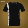 22ss Nuevo PP Moda Diseñador de hombres Slim Fit Tee Camiseta Verano Rhinestone Manga corta Camisa de cuello redondo Calaveras Imprimir Tops Streetwear Collar Polos M-XXXL P88246