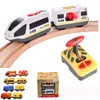 RC Electric Train Set met Carriage Sound and Light Express Truck Fit Houten Track Kinderen Elektrische Speelgoed Kinderen Speelgoed LJ200930