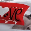 Wongs bedding Love Heart Bedding Set Red Color Duvet Cover Pillowcase Bedclothes Home Textiles 201021