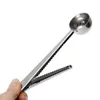 Wholesale- Hot Style universal Heathful Cooking Tool Stainless 1 Cup Ground Coffee Measuring Scoop Spoon with Bag Sealing Clip Good