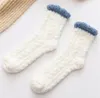 Lady Winter Warm Fluffy Coral Velvet Thick Handduk Socks Candy Color Floor Sleep Fuzzy Socks Women Girls Strumpor DB442