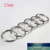 10pcs/lot 12mm 15mm 20mm 25mm 28mm Stainless Steel Hole Key Ring Key Chain Rhodium Plated Round Split Keychain