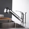 Kitchen Faucets Grifos De Cocina Swivel Pull Out Kitchen Sink Faucet Water-Saving black Basin Crane Mixer Brass Tap WF-7005 T200424