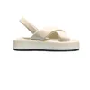 Kvinnors Sandaler Mode Sexig Korsbälte Tjock Sula För Komfort Casual Shoess Flat Non-Slip Beach Skor Svart Vit 35-40