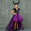 Roxo preto crianças malévola traje meninas bruxa escura vilão halloween fantasia tutu vestido festa de noite carnaval vestidos de baile 2008583471